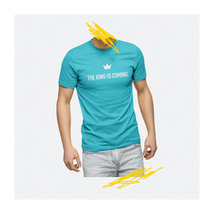 KING IS COMING T-SHIRT - BONDI BLUE