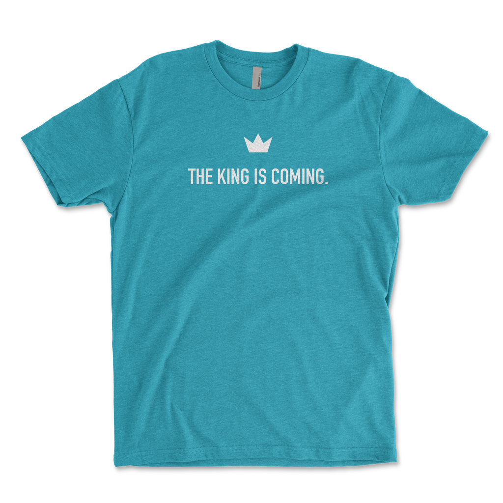 KING IS COMING T-SHIRT - BONDI BLUE